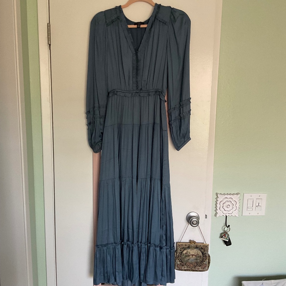 Silky blue maxi dress, size S